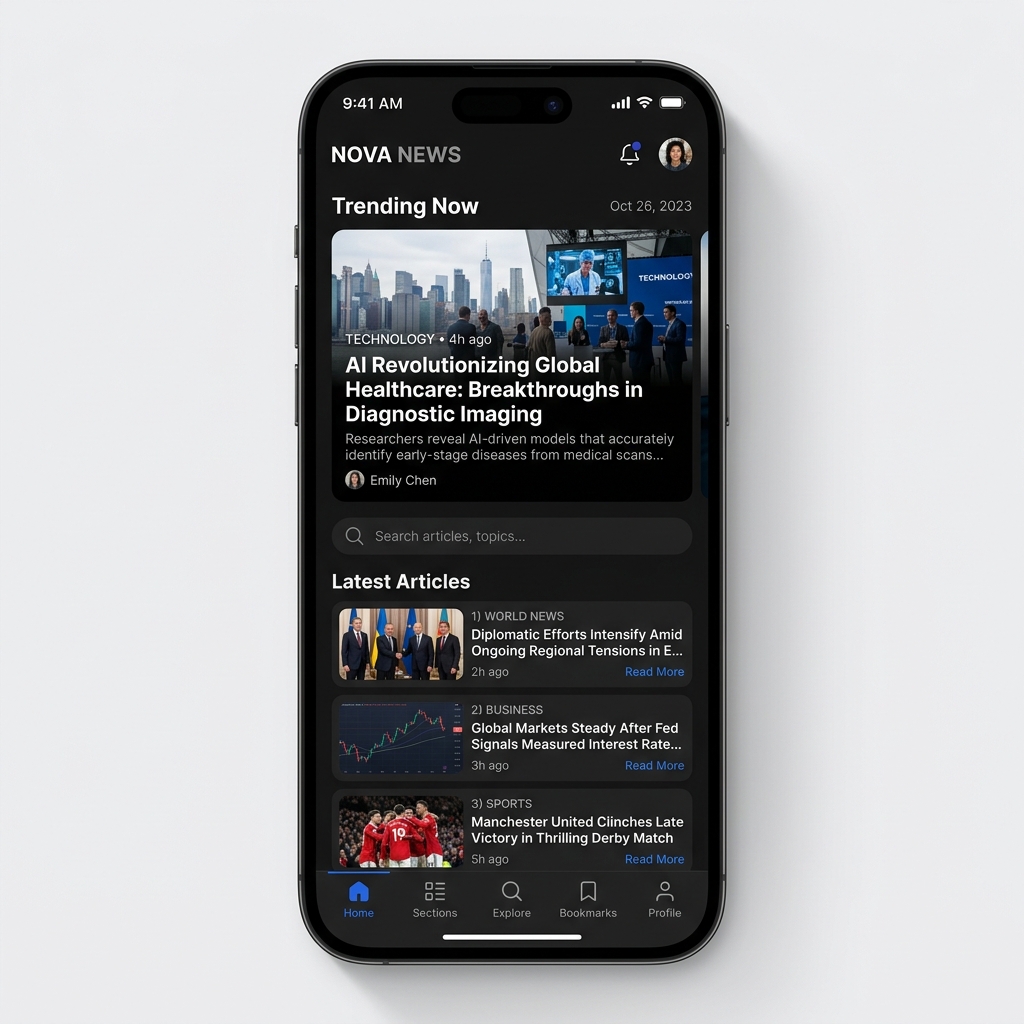NewsHub App Mockup